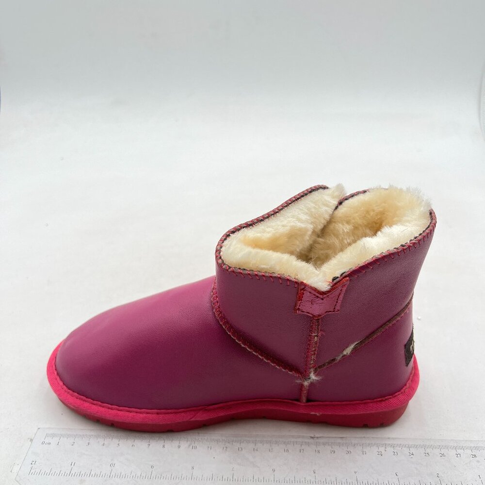 Hot pink Women's Chic Slip On Snow Boots Round Toe Fur Lined Warm Short Booties